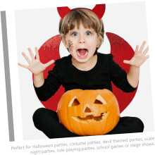 Kostým Diabla na párty, čelenka, falošné krídla a vidlička na javiskové vystúpenie, Halloween, cosplay doplnok