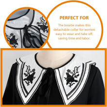 Detachable Embroidery Lace Collar Chic Design Black for Women Cotton False Neck Collar Unique