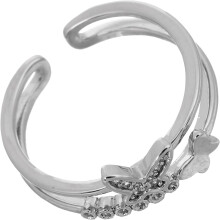 Eleganter Schmetterlingsring für Damen mit funkelnden Kristallen, verstellbarer Öffnung, passend für den Finger