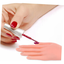 Flexible Silikon-Übungshand für die Maniküre mit biegsamen Fingern, realistisches Nageldesign-Trainingswerkzeug