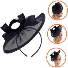 Retro hoge hoed met haarclip, mesh fascinator hoed voor dames