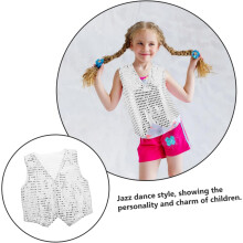 Disco Sequin Vest Boys Girls Dance Costumes Glitter Sequin Waistcoat for Party Performance
