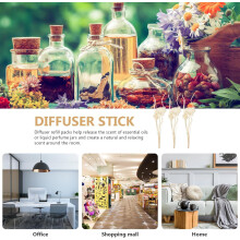 Diffuseur à tige en rotin remplaçable de 12 cm en bois naturel, en forme de fleur (recharge).