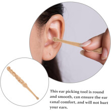 Wood Carved Earwax Removal Tool Ear Scoop with Smooth Surface and Comfortable Round Shape