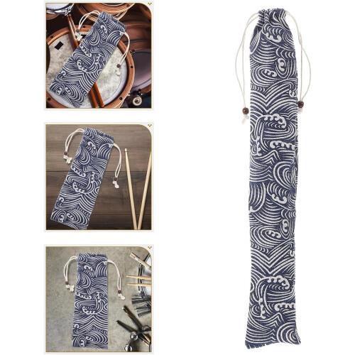 Custom Protective Drumstick Case Multifunctional Design Foldable Blue Sturdy Fabric Minimalist