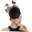 Fascinator nero a forma di farfalla per donna, realizzato in ABS e rete di poliestere. 1