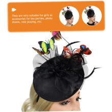 Black Butterfly Fascinator for Women Abs and Polyester Mesh Material