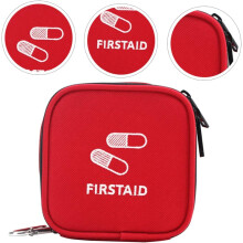 Reise-Erste-Hilfe-Tasche, roter Oxford-Stoff, großes Fassungsvermögen, leicht, stilvolle Notfall-Aufbewahrungstasche
