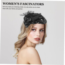 Stilig paljettpannebånd for kvinner fascinatorer hatt hodeplagg hårlue klemme for fest bryllup sceneopptreden