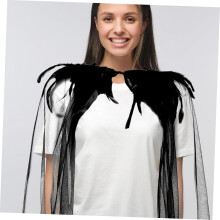 Halloween Reaper Cape Mantel Svart Tyll Spöke Cape För Vampyr Uppträdande Kostym Knytband