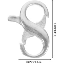 Convertidor de cierre de collar de plata de ley 925, conector de cierres de joyería de doble apertura