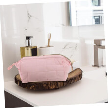 Geantă de toaletă pufoasă mică pentru cosmetice, organizator de machiaj, geantă de toaletă cu fermoar, geantă de toaletă de călătorie