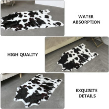 Cow impresso piso tapete absorvente do chão tapete máquina lavável fácil de limpar acrílico criativo
