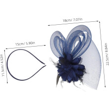 Diadema estilo tocado vintage para fiesta de té con pinza para el cabello de doble uso con malla y pluma.