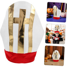 Authentic Pope Costume Hat for Liturgical Miter Headpiece Cardinal Clergy Accessory