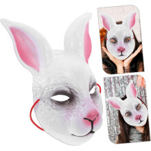 Mască de iepure de Halloween, iepure înfricoșător, cosplay, mascarada, jucăuș, urechi lungi, drăguț animal, accesoriu pentru costum