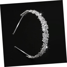 1 silberne Brautkrone mit zarten Blättern und Blüten – kreatives Haaraccessoire