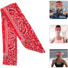 Diadema tipo bandana pirata, absorbente del sudor, con estampado paisley rojo, pañuelo deportivo unisex elástico para el cabello.