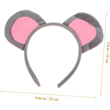 Mouse Headpiece Decorative Headband Ears and Tail Cloth Material Comfortable Touch Skin-friendly