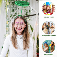Cupid Bow and Green Halo Headband Set, Angel Cosplay Costume Accessory for Women