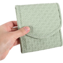 Kleine grüne Schmuck-Reisetasche aus PU für Ringe, Ohrringe, Halsketten und Armbänder
