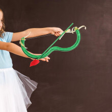 Amorbogen und grünes Heiligenschein-Stirnband-Set, Engel-Cosplay-Kostüm-Accessoire für Damen