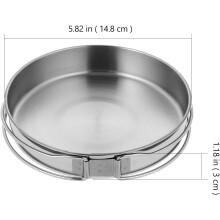 Casserole d'extérieur en acier inoxydable, poêle à steak de 27 cm (10,6 pouces), légère, multifonctionnelle et portable.