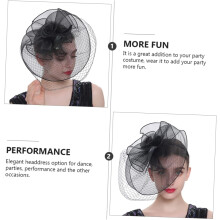 Elegante Haarspangen mit Blumenmuster aus Gaze für Mädchen und Frauen, Party, Schwarz