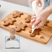 Tagliabiscotti in lega di zinco, forme per ravioli, stampo per pasta sfoglia con manico in legno