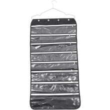 Organisateur de bijoux à 56 poches, pochette suspendue avec fermeture éclair double face