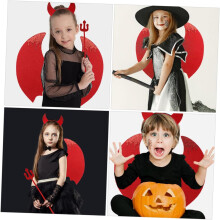 Teufelskostüm-Set: Stirnband, künstliche Flügel und Gabel für Bühnenauftritte, Halloween-Cosplay-Accessoires