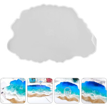 Molde de silicona para bandeja de pegamento de cristal, herramienta DIY para bandeja de servir creativa hecha a mano.