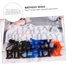 Molde de silicona para pegamento de cristal, molde de silicona DIY para adornos de fiesta, moldes de silicona de feliz cumpleaños