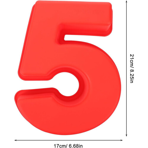 3d Red Silicone Number Cake Pan Oven Safe Non-stick Surface Small Cake Mold 1