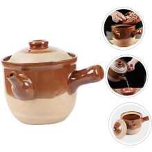 3-Liter-Tontopf mit hitzebeständigem Griff, ideal zum Kochen, für chinesische Medizin und als Kücheneintopf.