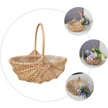 Portátil para niña, con diseño floral, cesta de mimbre, base estable y plana.