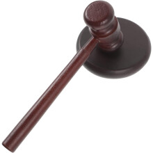 Martello da giudice in legno, giocattolo per ragazzi e ragazze, base per asta, martello da giudice in legno, colore casuale