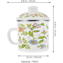 750 ml Emaille-Kaffee-/Teebecher mit rutschfestem Griff – formstabil und robust