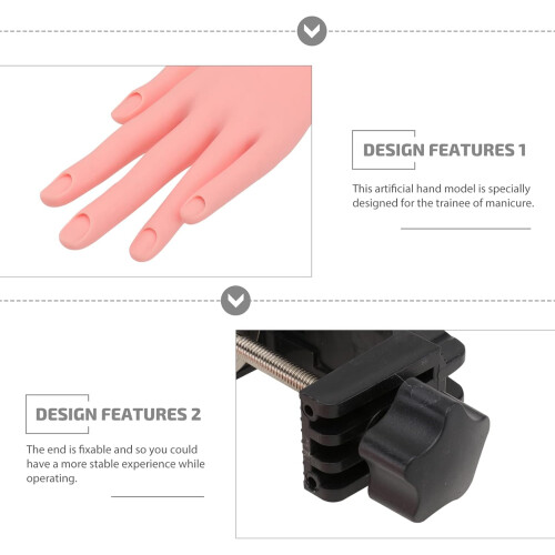1pc Bendable Artificial Hand Model for Manicure Training Nail Art Practice Accessory Gesture Light Brown 1