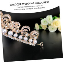 1pc elegante barroco casal chapéu coroa pérola strass decoração de cabelo