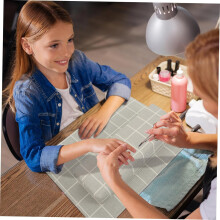 Coussin de manucure à carreaux pour nail art, repose-ongles, support pour manucure, matière douce et confortable