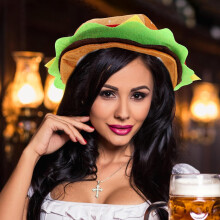 Funny Hamburger Hat Lightweight Soft Material Costume Headwear for Cosplay and Party
