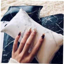 Set composto da cuscino poggiabraccia per manicure e tappetino per nail art, cuscino pieghevole in marmo bianco per le mani.