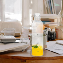 Portable Water Bottle 500ml Large Capacity Plastic Beverage Bottle with Time Scale