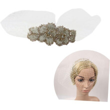 Handmade diamante malha chapéu Vintage Face Cover para mulheres Lady ocasião festa casamento acessório