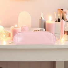 Bolsa cosmética de couro Pu compacta do organizador da maquiagem para o armazenamento eficiente da viagem