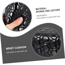 Handauflagekissen für Maniküre, schwarz, rechteckig, aus PU-Leder, Nagelkunst-Handgelenkstütze