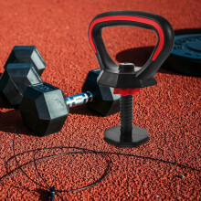 Regulowany uchwyt do kettlebell, solidny gryf i podstawa, uchwyt odpowiedni do ćwiczeń