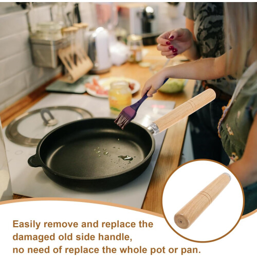 Poignée de poêle en bois, accessoire de rechange pour casserole 2