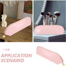 Trousse de maquillage compacte en cuir PU, pochette cosmétique idéale pour les voyages, rangement efficace
